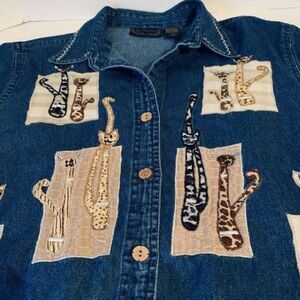 New Directions‎ Embroidered Applique Jacket Top L